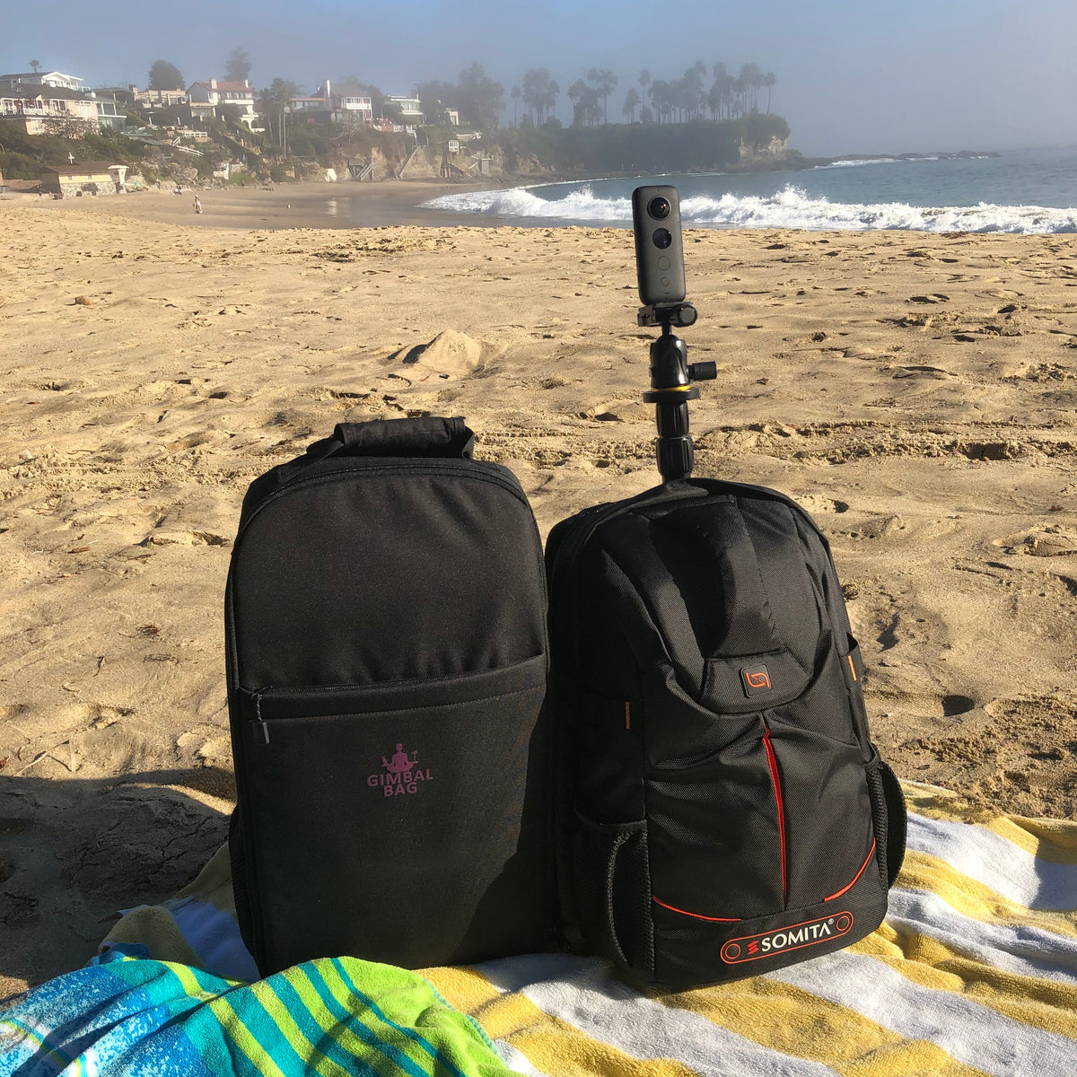 The Monopole Backpack and Gimbal Bag Beach Pals Gimbal Guru