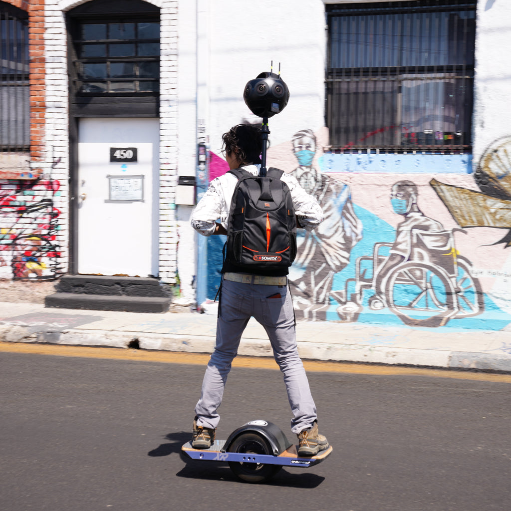 Triforce of Power Monopole Backpack, OneWheel, and the Insta360 Titan