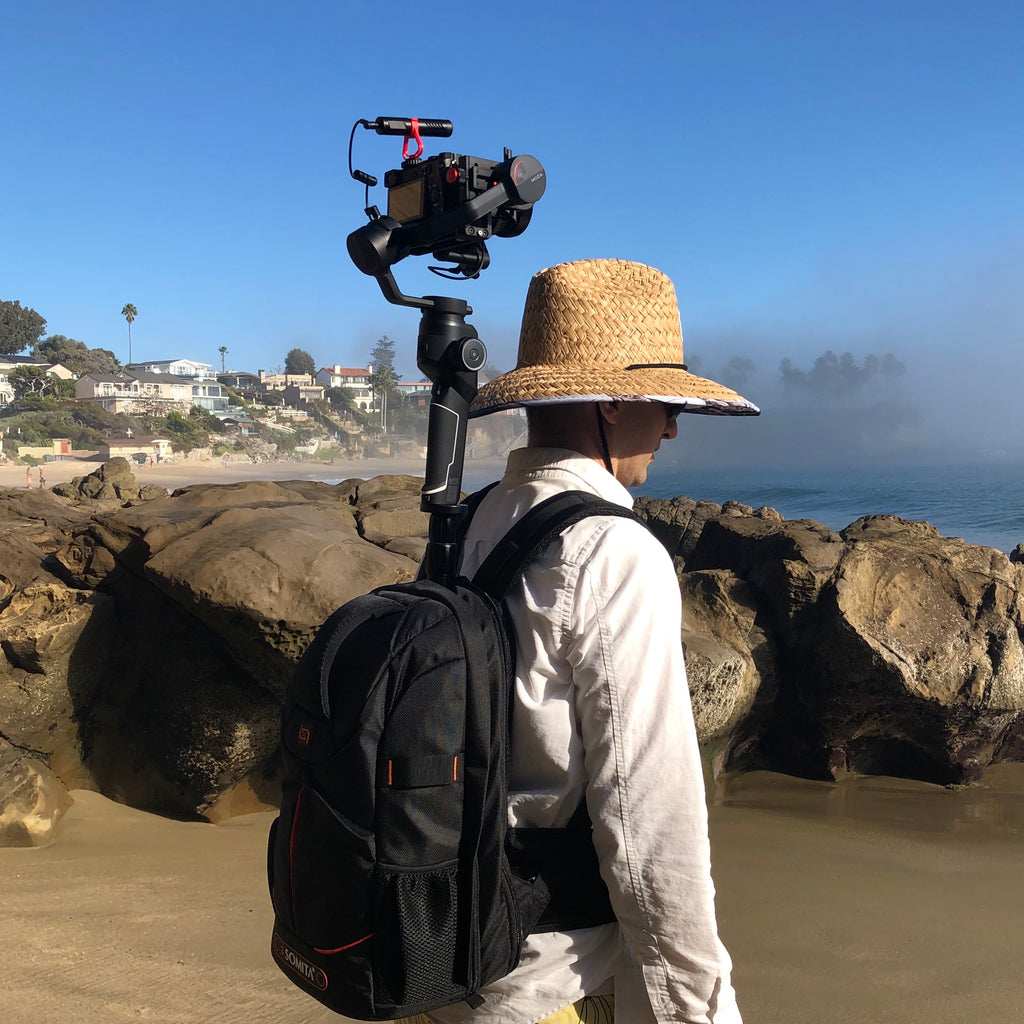 Gimble Rig Backpack Over the Shoulder Camera, Monopole Backpack – Gimbal Guru