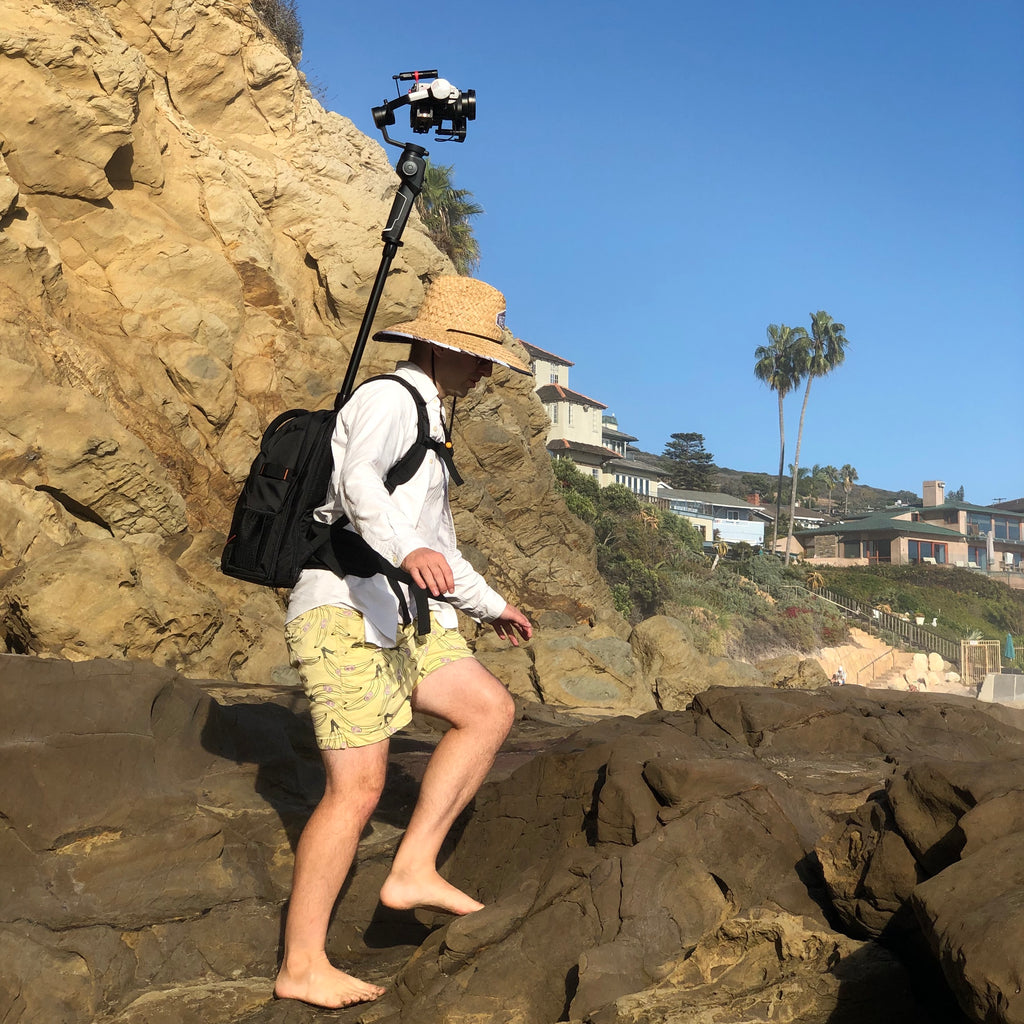 Uneven Terrain Stabilizer and Support Monopole Backpack