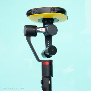 Guru 360 Gimbal Stabilizer's MOZA interchangeable handle system covers 360 cameras, smartphones and Go Pros