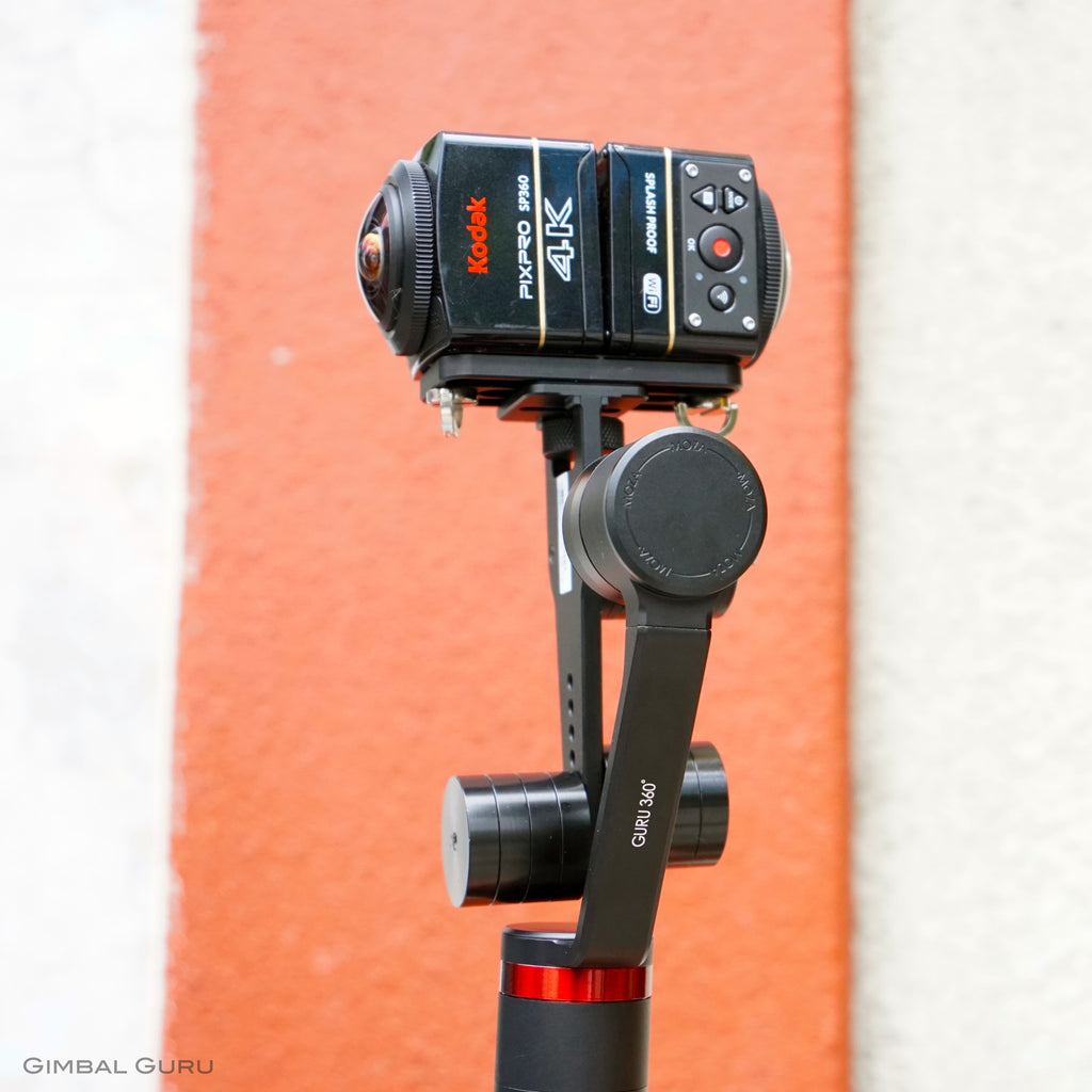 Keep your 360 footage shake free with Guru 360 gimbal stabilizer and a Kodak Pixpro 360 4k camera!