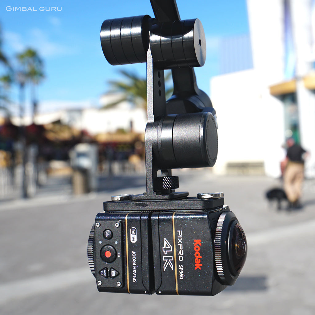 Guru 360 Gimbal Stabilizer creates the smoothest 360 footage while correcting unwanted movement!